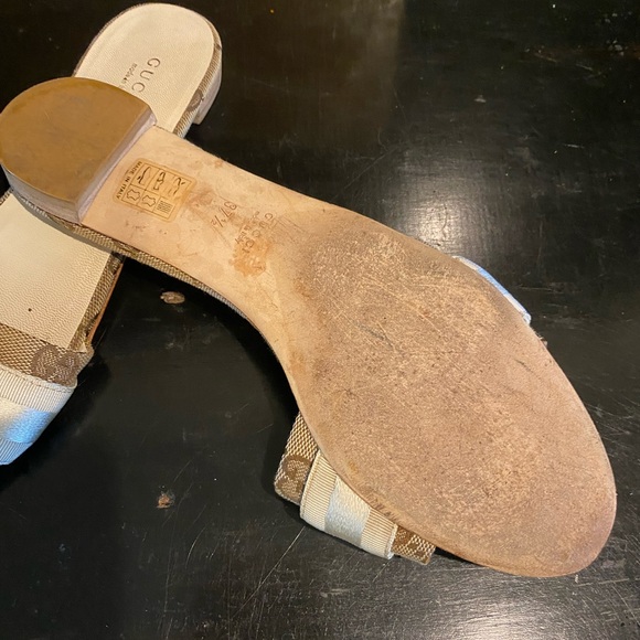 GUCCI GG SANDALS fabric size:7.5 PREOWNED - Picture 5 of 6